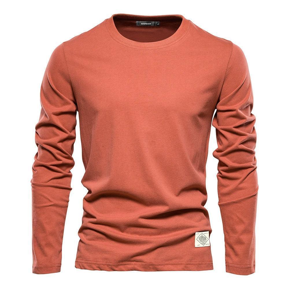 Men's Long-Sleeve Hoodie – Casual Solid Color Round Neck Pullover - ClubOn