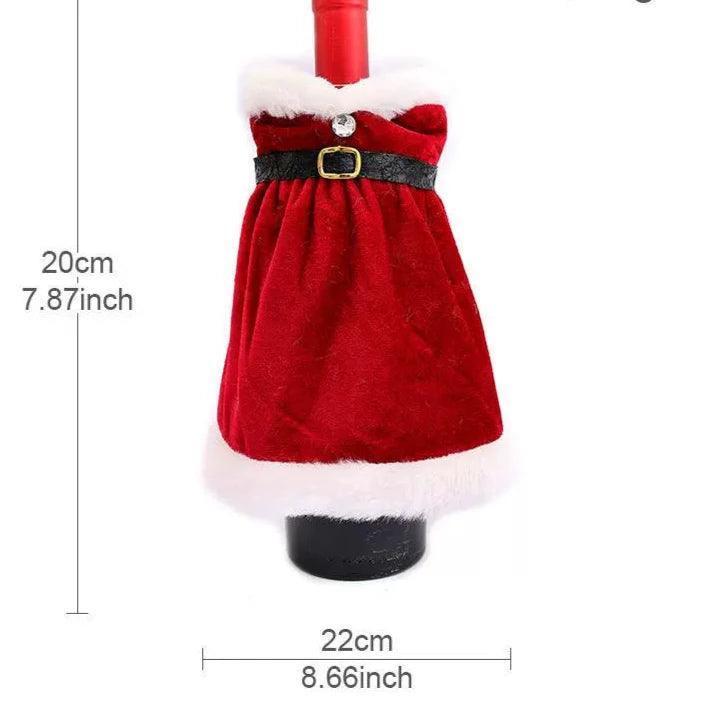 Christmas Dress Wine Bottle Set – Holiday Decoration Set - ClubOn