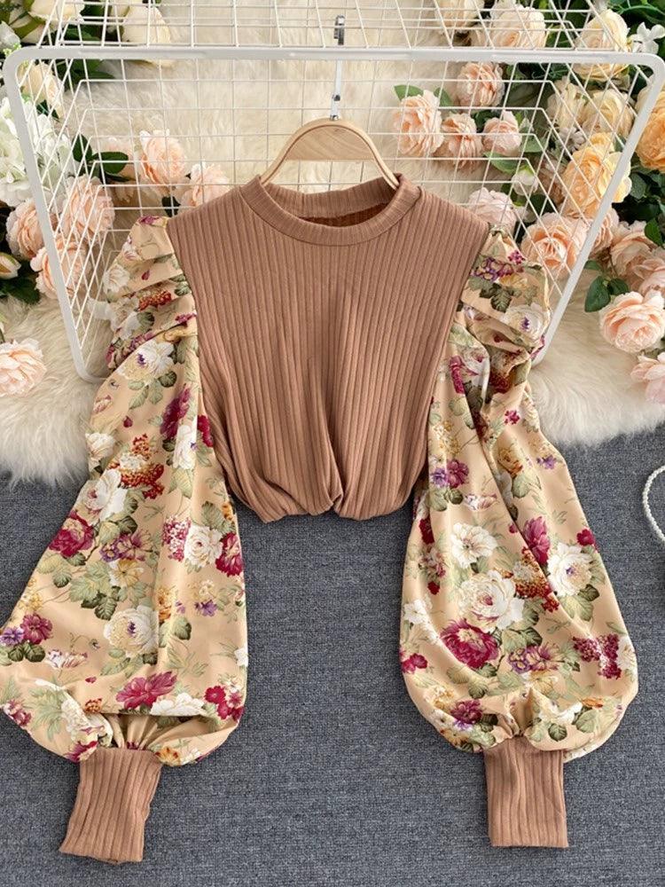 Women’s Summer Shirt Top Blouse – Slim Fit Print & Patchwork - ClubOn