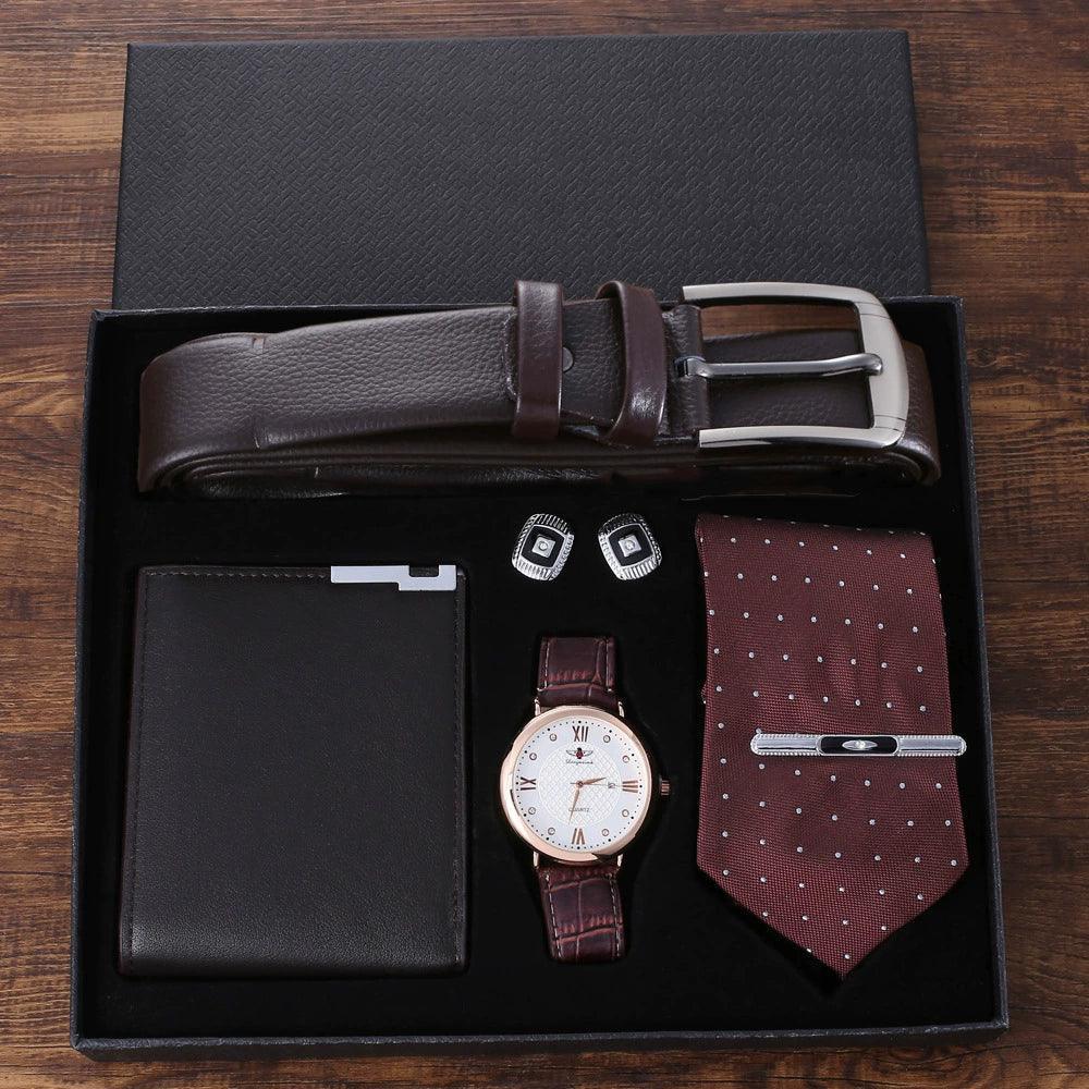 Men's Luxury Watch Gift Set – Pen, Wallet & Quartz Wristwatch - ClubOn