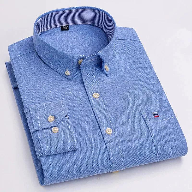Men’s Solid Color Button Neck Casual Shirt – Stylish & Comfortable - ClubOn