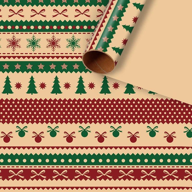 10pcs Christmas Gift Wrapping Paper – 70x50cm Festive Design - ClubOn