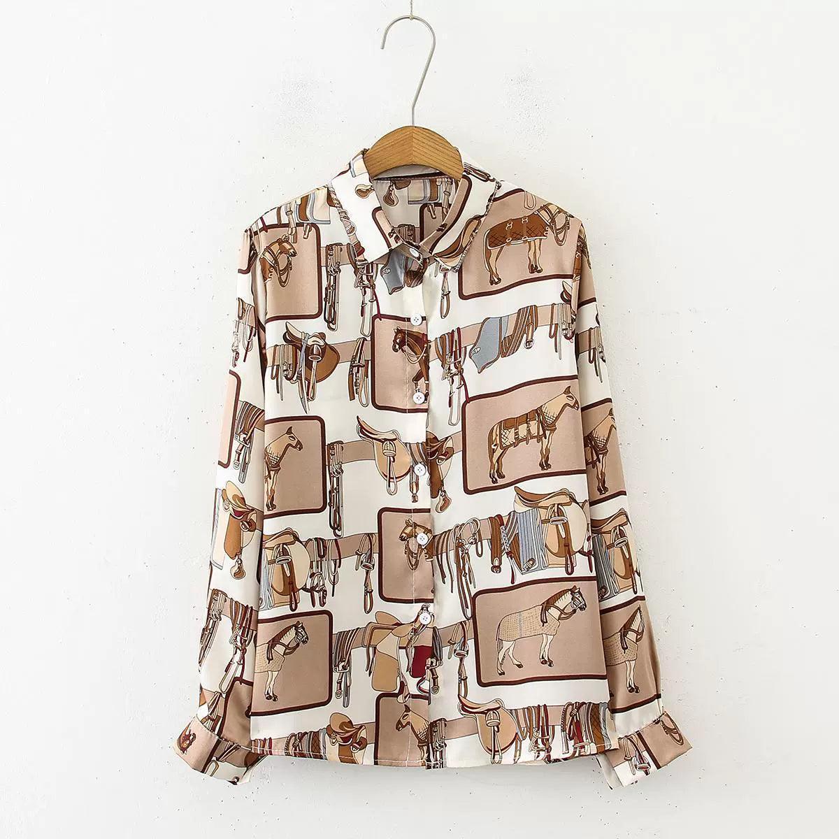 Spring Women Blouses Vintage Streetwear Casual Loose - ClubOn