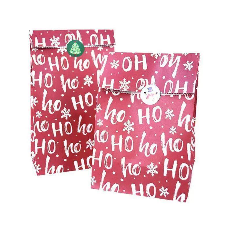 10pcs 23cm Paper Gift Bags – Christmas Wrapping Bags Set - ClubOn