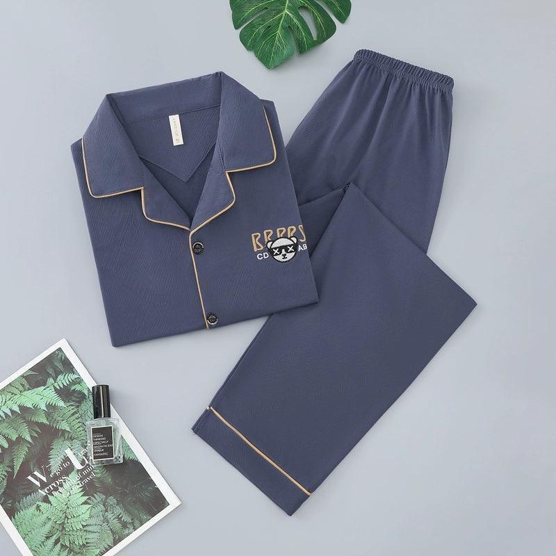 Men's Two-Piece Pajama Set - Long Sleeve for Spring & Autumn - ClubOn