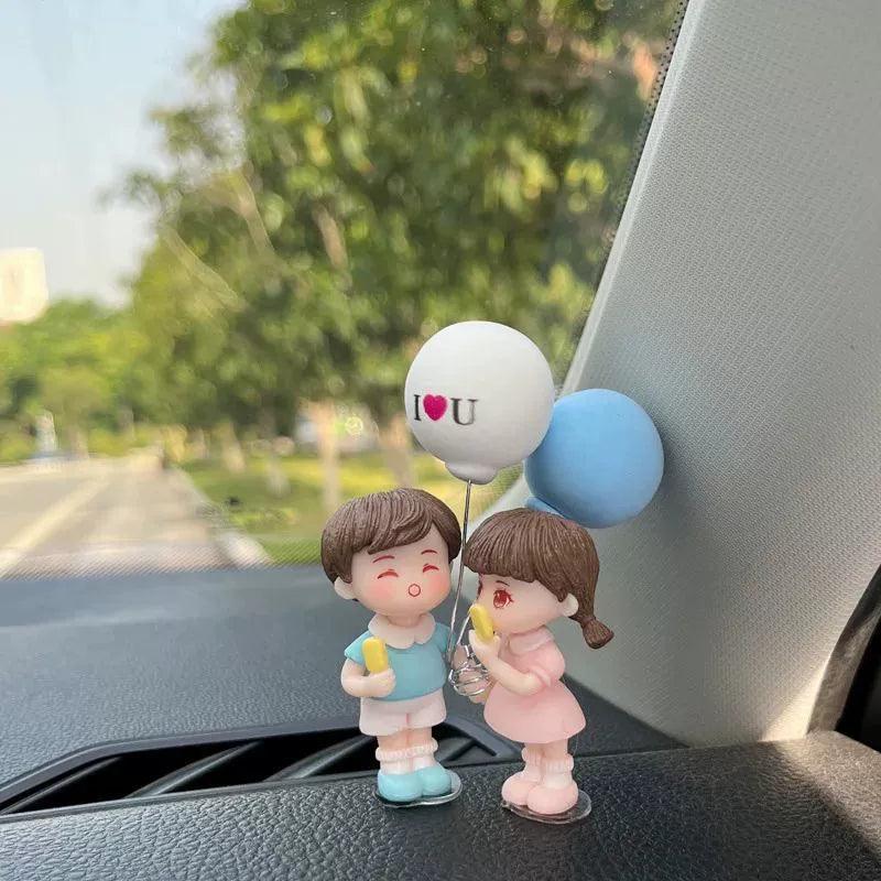 Car Accessories Cute Cartoon Couples Action Figure Figurines - ClubOn