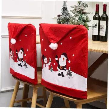 Christmas Party Chair Covers - Santa Hat Design Table Décor - ClubOn