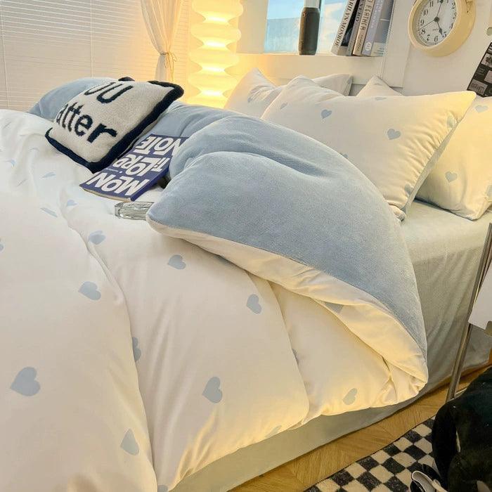 4-Piece Cotton Bedding Set – Bed Sheets, Quilt & Duvet Cover - ClubOn