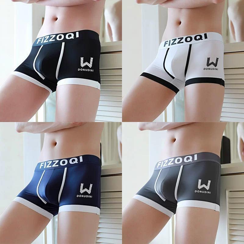 Men's Ice Silk Boxer Briefs - Breathable, Large Size & Mid-Waist - ClubOn