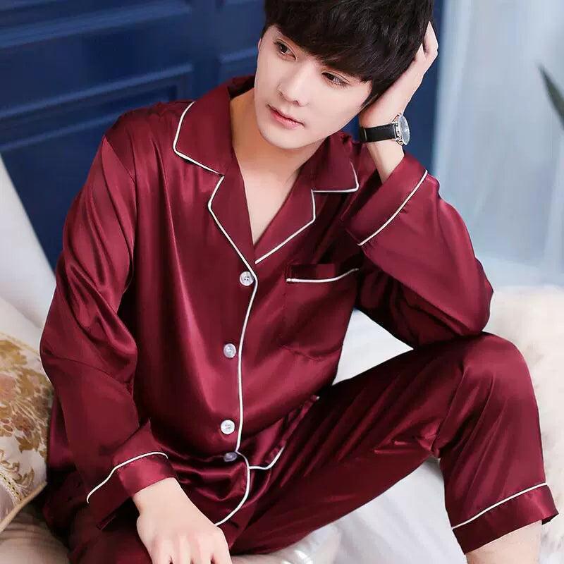 Men’s Stain Silk Pajama Set – Luxurious Silk Sleepwear - ClubOn