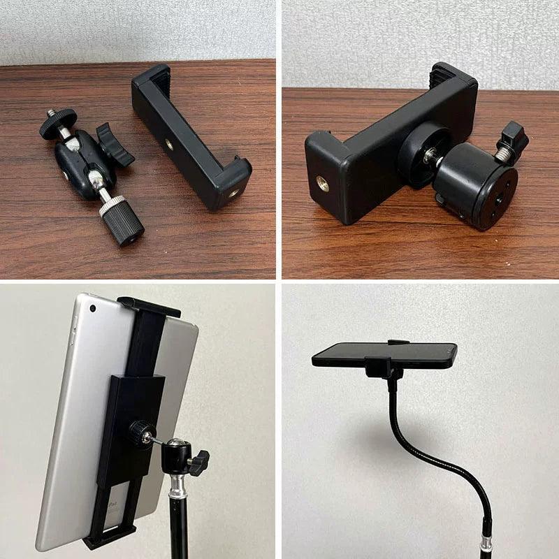 Live Broadcast Tripod Floor Stand – Mobile Holder with Metal Gimbal - ClubOn