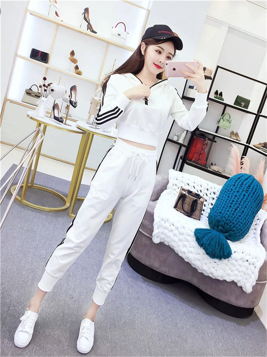 Women’s Slimming Hooded Sweater Two-Piece Sportswear Suit - ClubOn