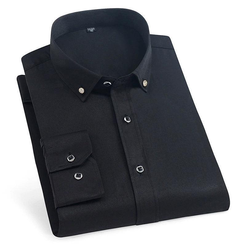 Men's Spring and Autumn Long-Sleeved Button-Down Shirt - Slim Fit Business Casual Shirt - ClubOn