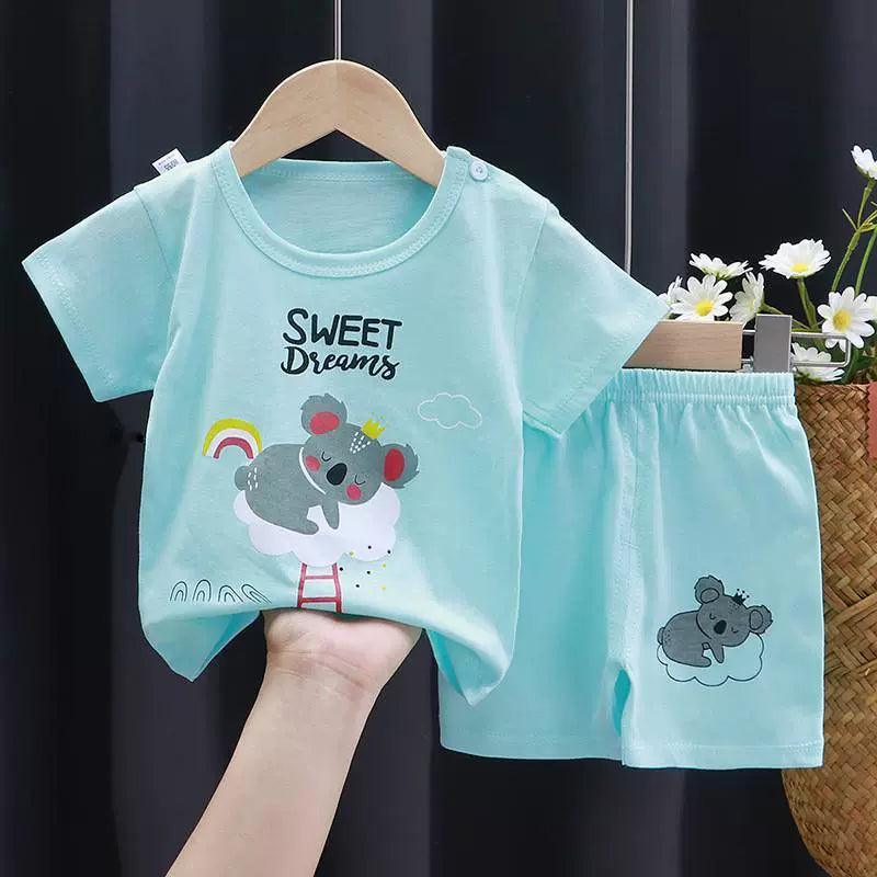 Baby Boys Summer Clothing Set - Short Sleeve Cotton T-Shirt & Shorts - ClubOn