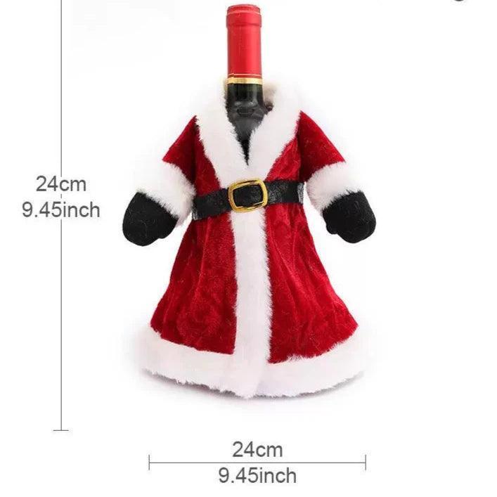 Christmas Dress Wine Bottle Set – Holiday Decoration Set - ClubOn