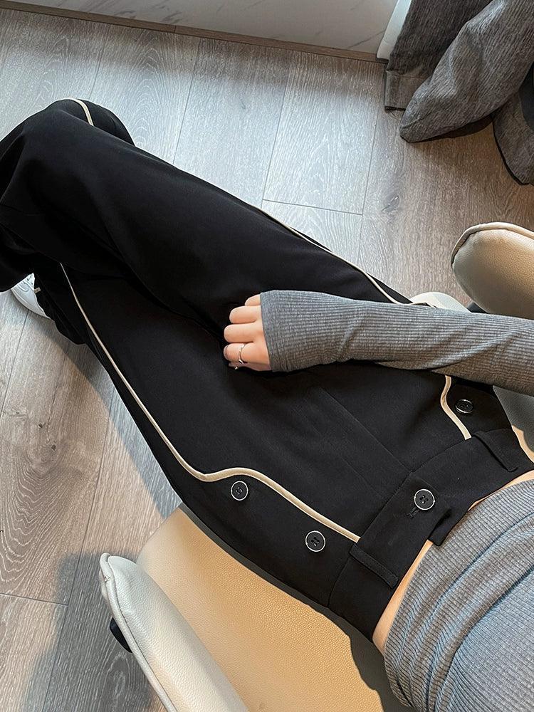 Side Striped Casual Suit Pants for Women – Spring & Autumn - ClubOn