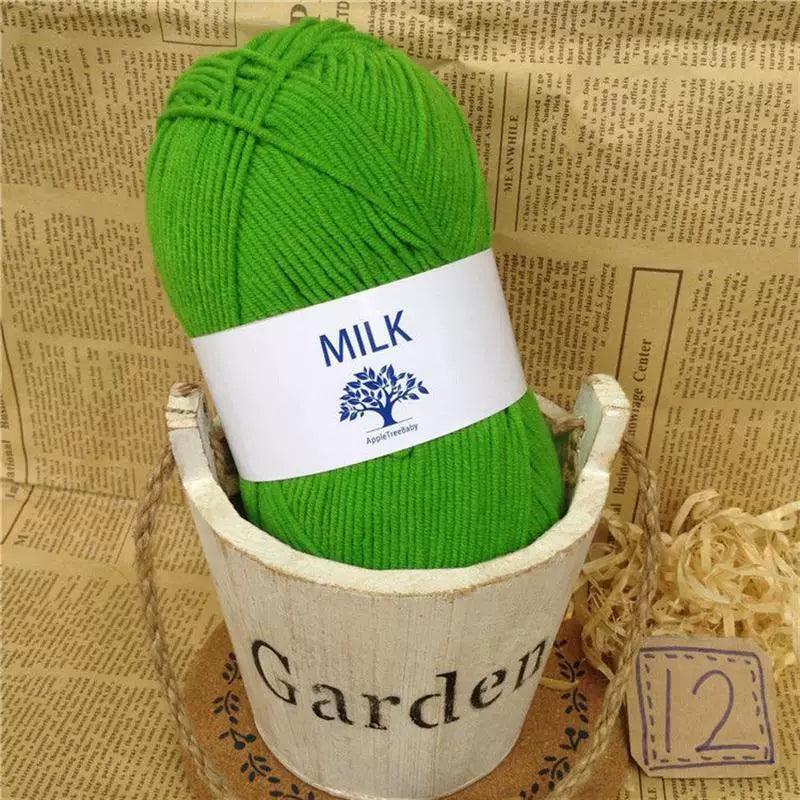 Avocado Green Yarn – 5-Strand Milk Cotton for DIY Crochet - ClubOn