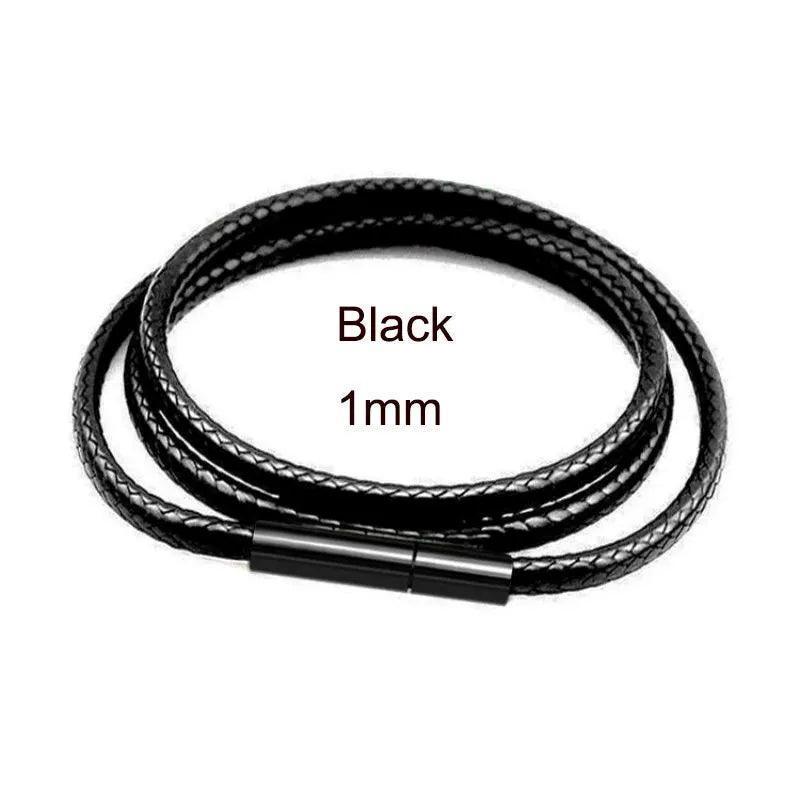 Black Leather Chain Necklace – DIY Handmade Craft for Women & Men - ClubOn