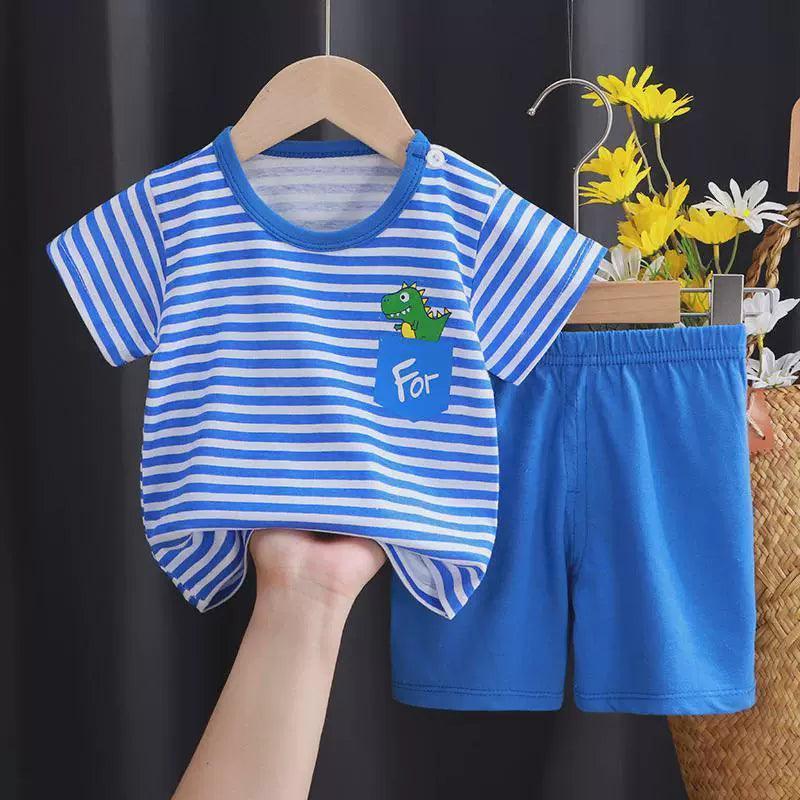 Baby Boys Summer Clothing Set - Short Sleeve Cotton T-Shirt & Shorts - ClubOn