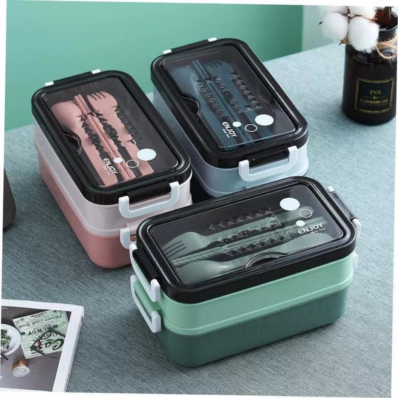 Double-Layered Student Lunch Box - Microwave Safe Bento Box - ClubOn