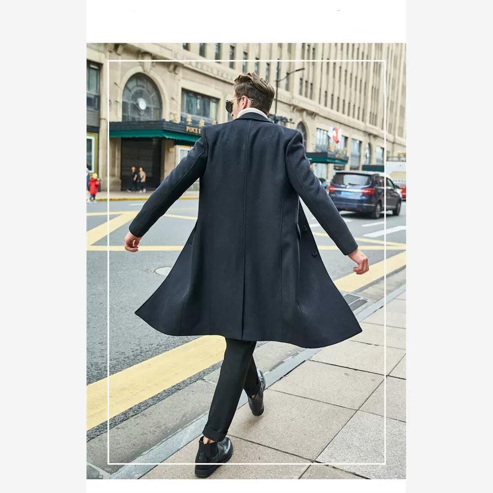 Men's Long Winter Trench Coat – Stylish Winter Jacket for Men - ClubOn