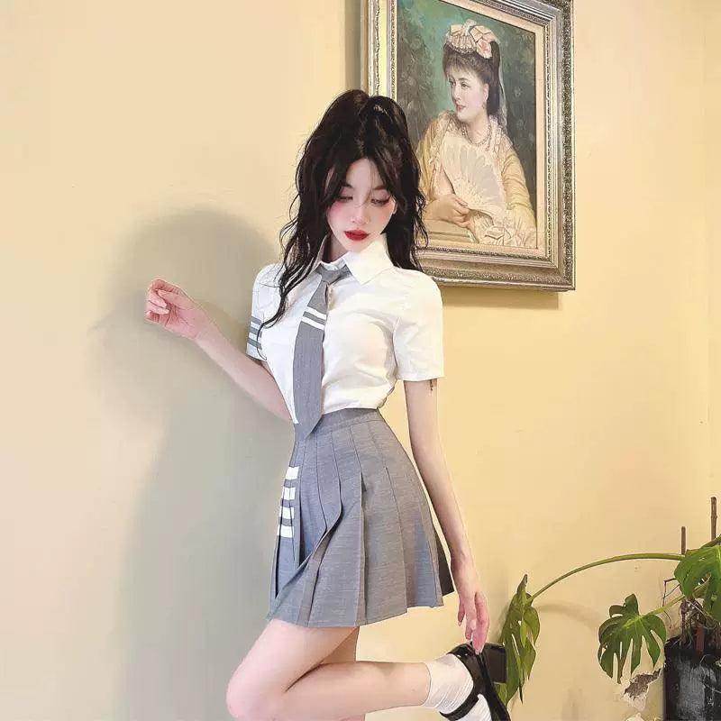Pure Desire College Style JK Uniform Set – Women's Striped - ClubOn
