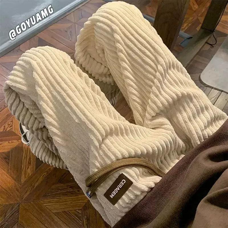 Winter Thickened Velvet Sweatpants, Loose Fit Trendy Pants - ClubOn