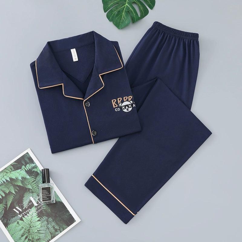 Men's Two-Piece Pajama Set - Long Sleeve for Spring & Autumn - ClubOn