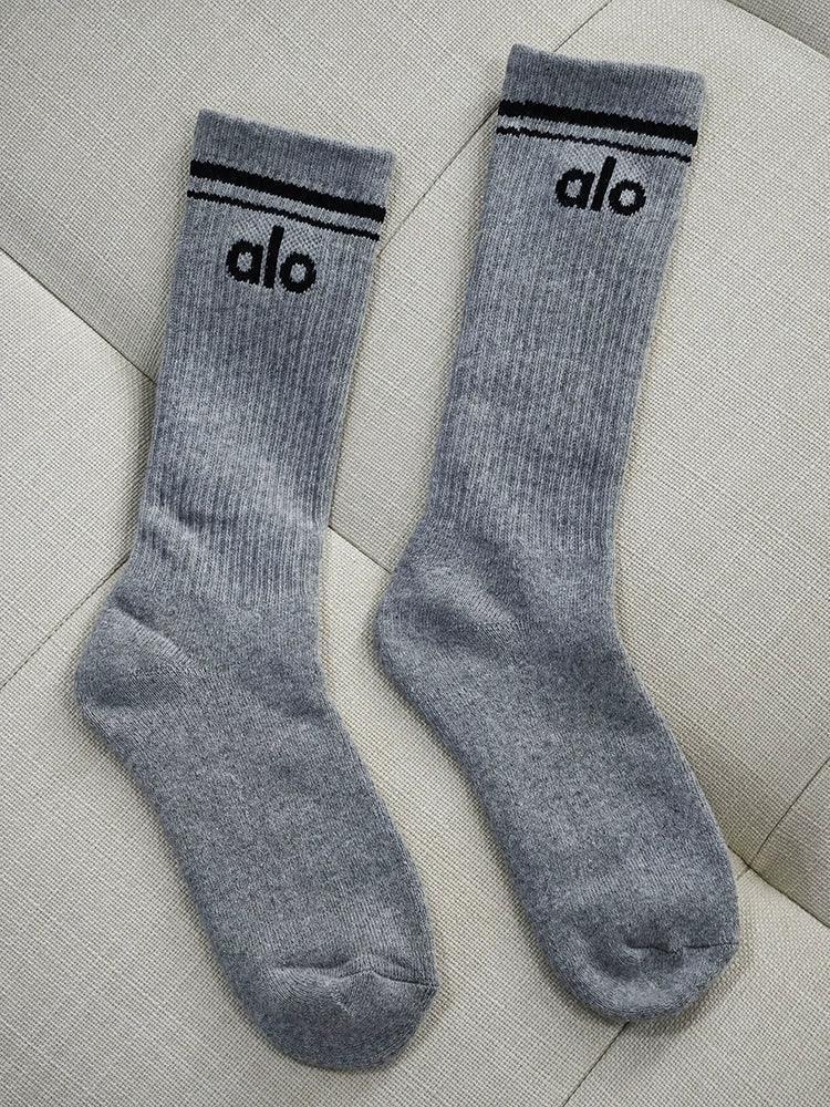Alo Cotton 18cm Medium-Length Fashion Socks – Pure Cotton, Four Seasons, Sports Leisure, Couple Socks - ClubOn