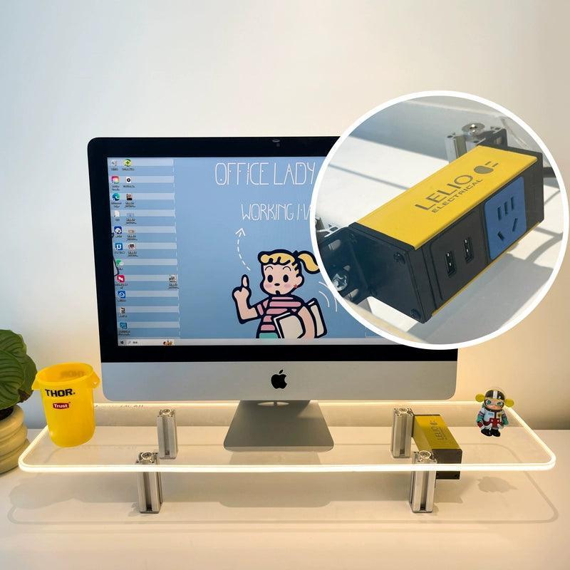 Transparent Acrylic Monitor Stand - Heightening Support Shelf - ClubOn