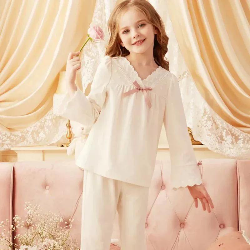 Girls' Cotton Pajamas - Princess Style Suit for Spring & Autumn - ClubOn