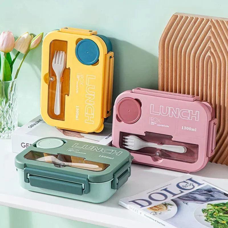 1300ML 4-Grid Lunch Box with Tabieware - Microwavable & Dishwasher Safe - ClubOn