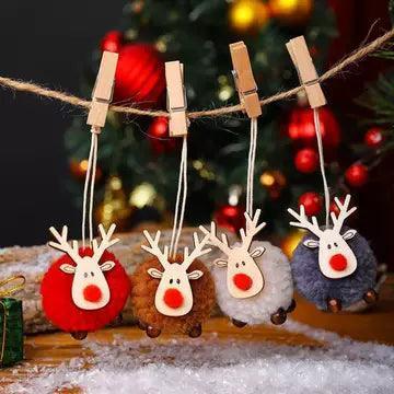 Christmas Hanging Wool Felt Fawn Decoration – Holiday Ornament - ClubOn