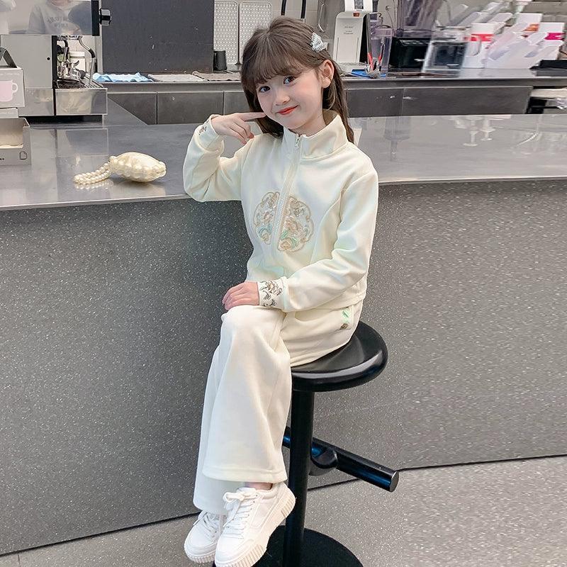 Girls' Spring & Autumn National Style Two-Piece Set - ClubOn