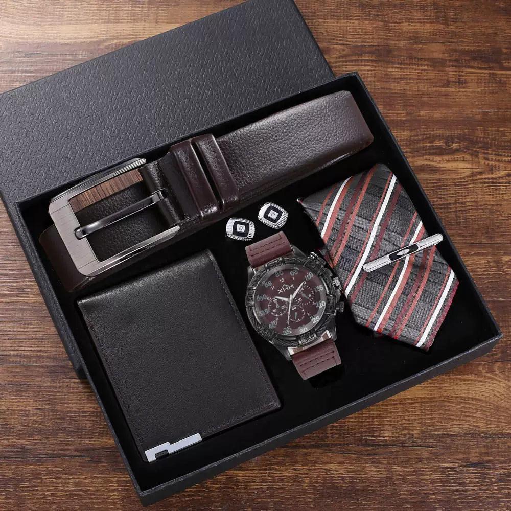 Men's Luxury Watch Gift Set – Pen, Wallet & Quartz Wristwatch - ClubOn