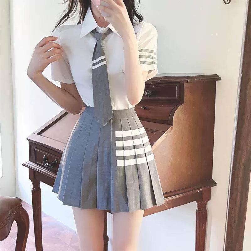 Pure Desire College Style JK Uniform Set – Women's Striped - ClubOn