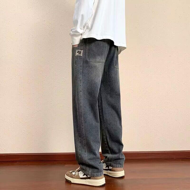 Spring & Autumn Men’s Wide-Leg Denim Trousers - Loose Fit - ClubOn