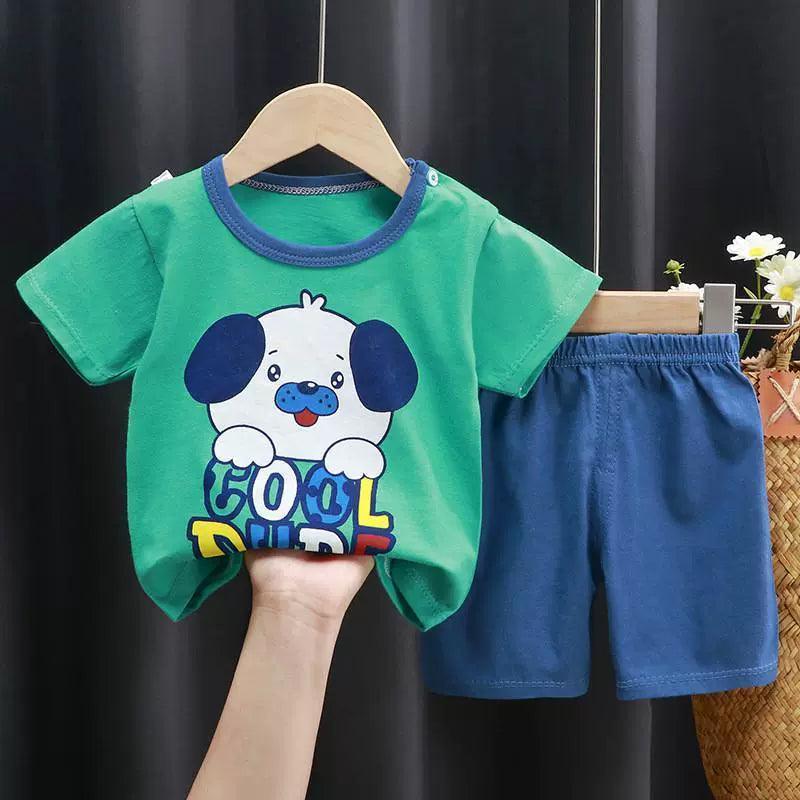 Baby Boys Summer Clothing Set - Short Sleeve Cotton T-Shirt & Shorts - ClubOn