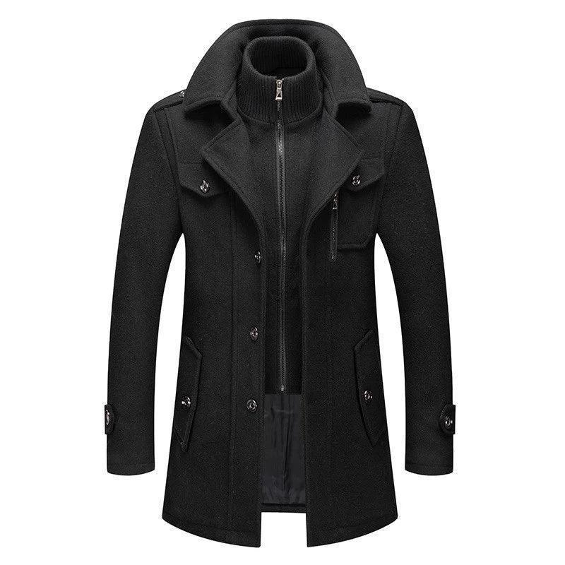 Plus Size Men’s Winter Long Trench Coat Jacket – Stylish & Warm - ClubOn