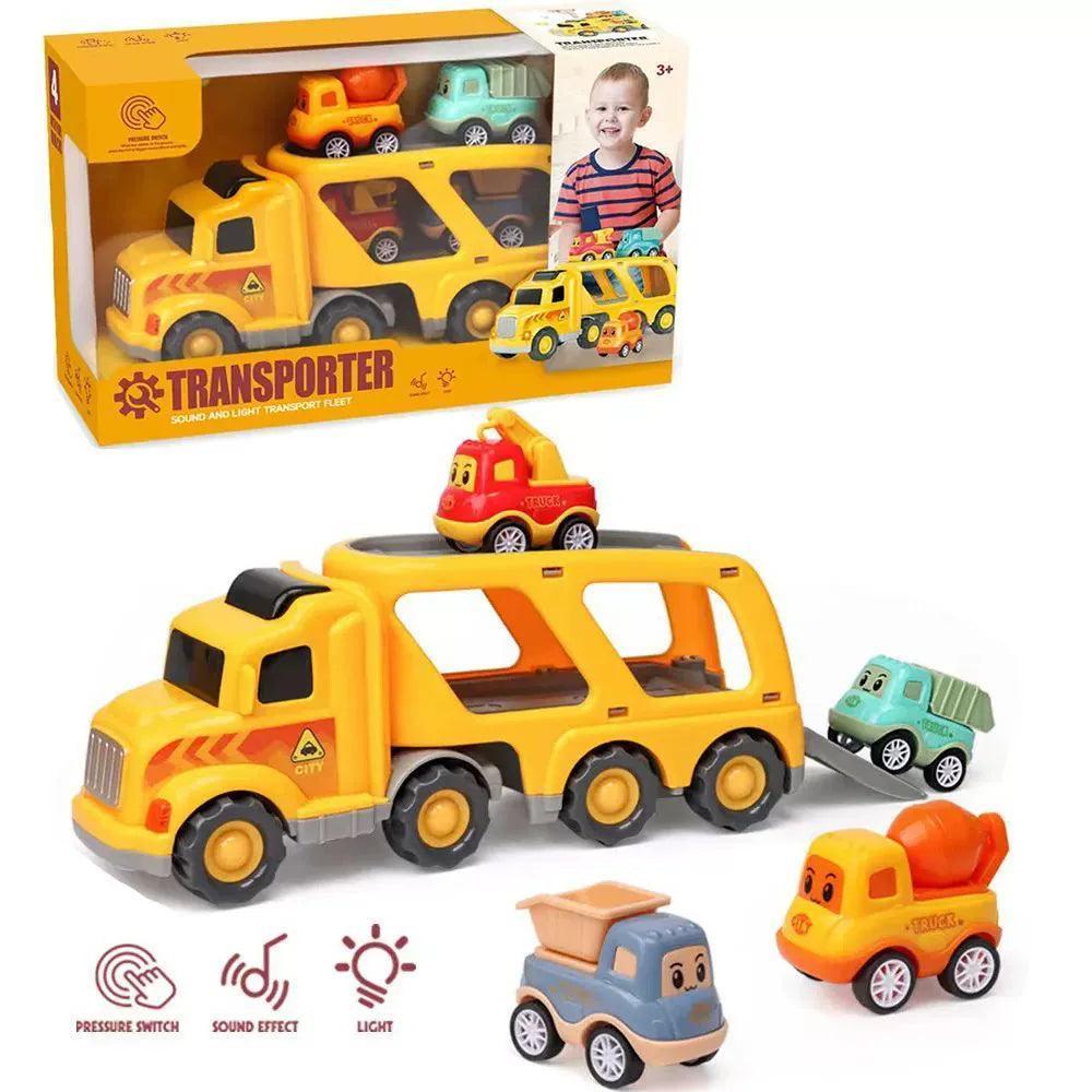 Die-Casting Transport Truck Toy Set – Durable Vehicles for Kids - ClubOn