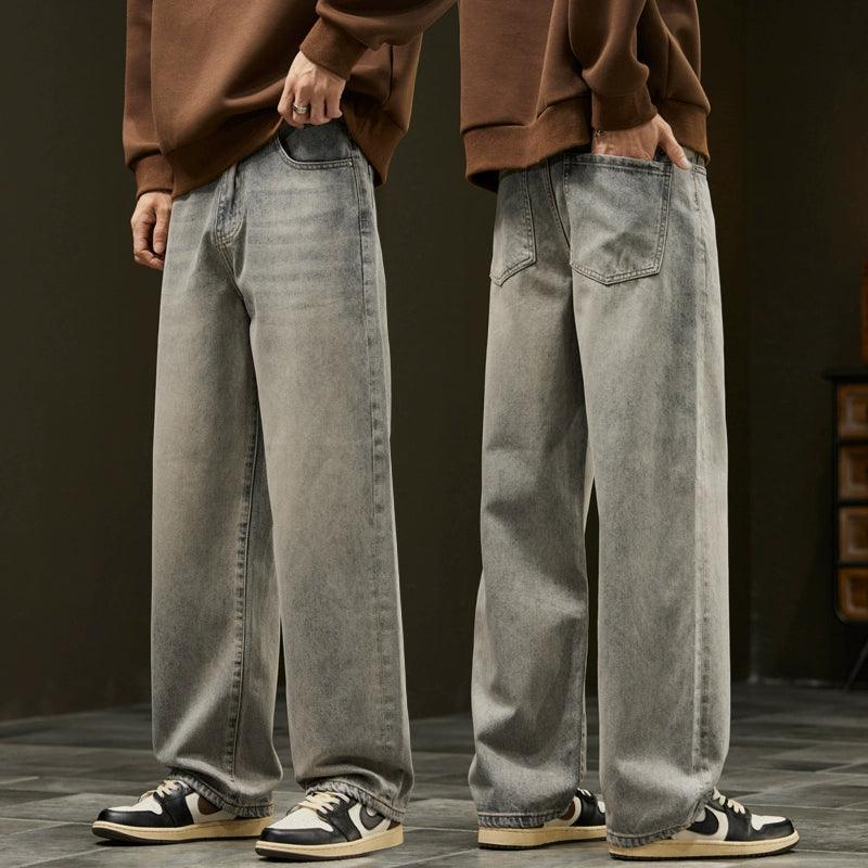 Men’s Loose Wide-Leg Jeans – Trendy Autumn Trousers - ClubOn