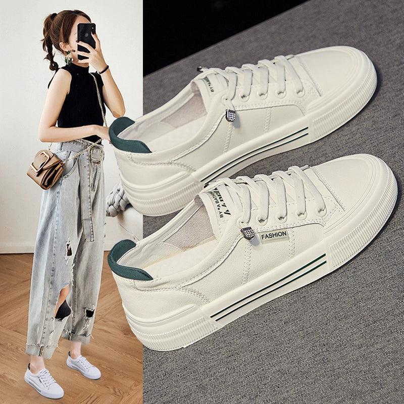 Women’s White Flat Shoes – Autumn 2024 All-Match Casual Style - ClubOn