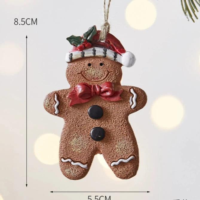 Hand-Painted Gingerbread Man Christmas Tree Ornaments – Cute Holiday Decorations - ClubOn