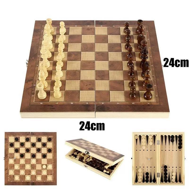 3-in-1 Board Game Set – Dice, Chess & Backgammon Party Games - ClubOn