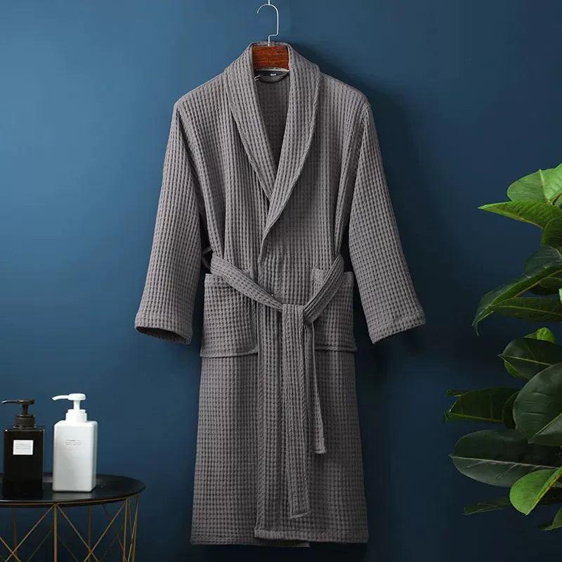 Men Women 100% Cotton Terry Bathrobe – Water Absorbent Towel Sleepwear - ClubOn