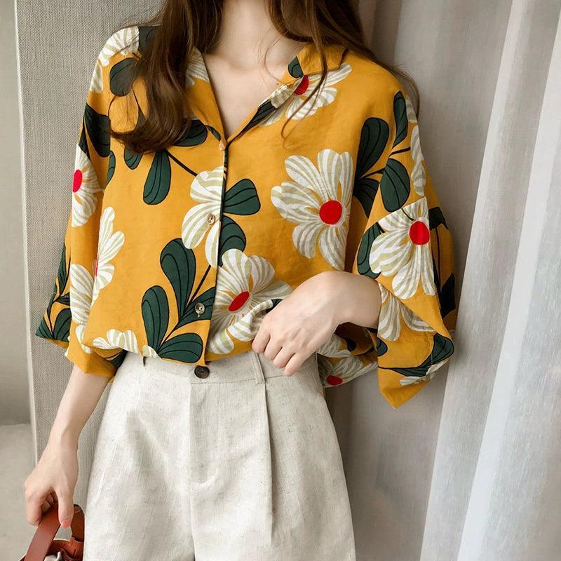 Spring Summer Fashion Printed Blouse for Women - ClubOn