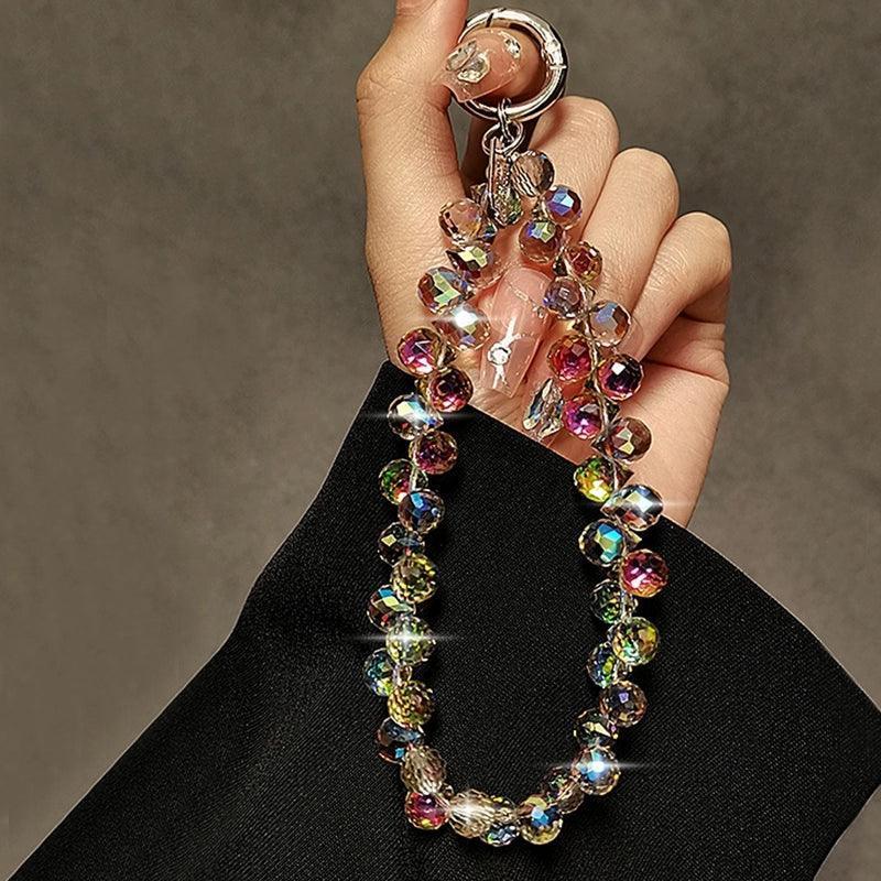 Luxury Crystal Beads Bracelet Lanyard – Wrist Rope with Clip - ClubOn