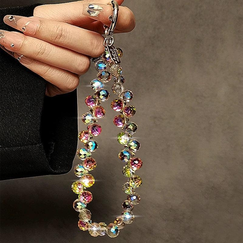 Luxury Crystal Beads Bracelet Lanyard – Wrist Rope with Clip - ClubOn