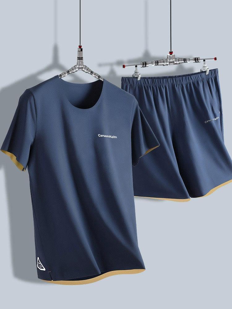 Men’s Home Wear Pajama Set – Breathable Cotton-Modal, Short-Sleeve & Shorts - ClubOn