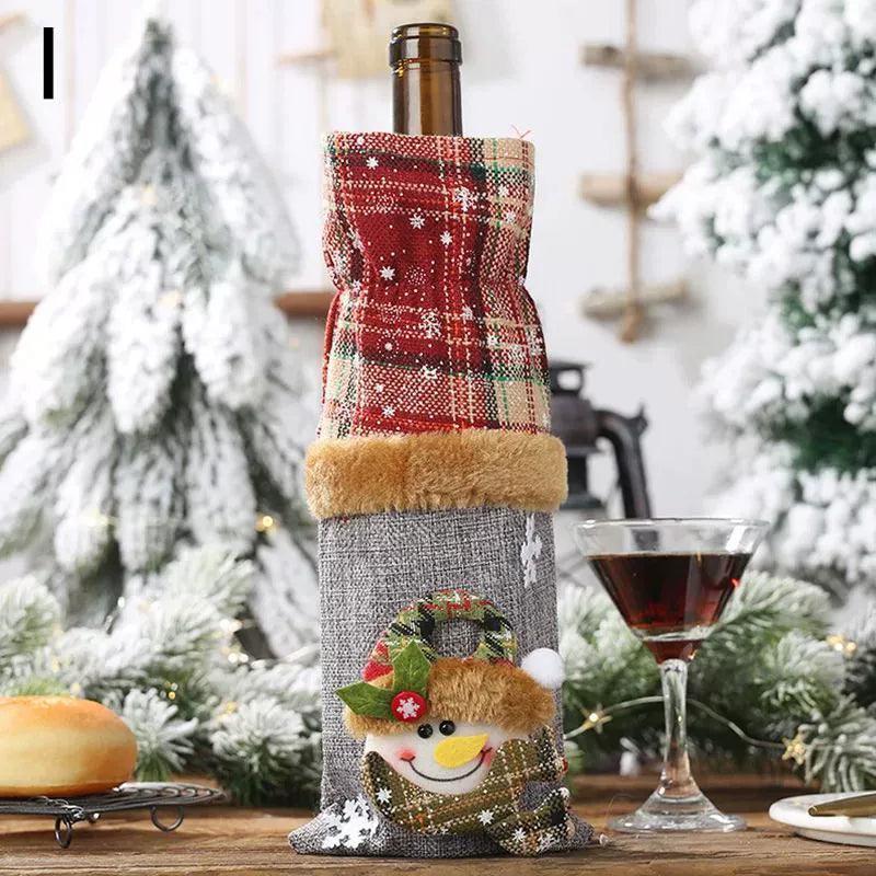 Festive Christmas Wine Bottle Cover – Holiday Home Décor - ClubOn